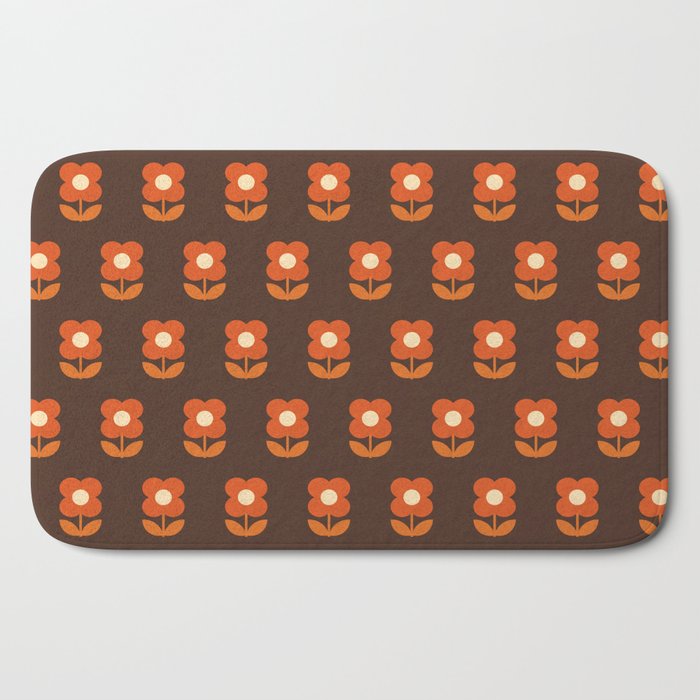 70s Flower Pattern #1 Bath Mat