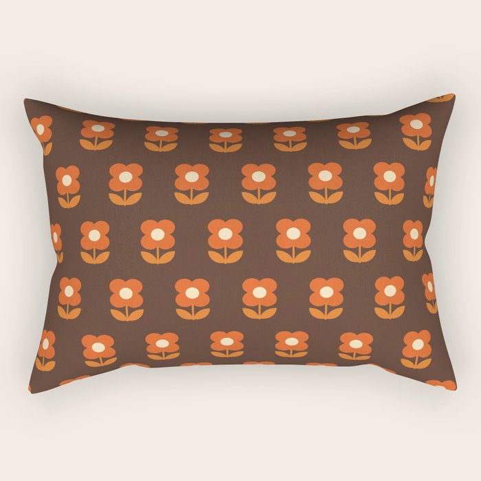 70s Flower Pattern #1 Rectangular Pillow