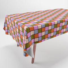 1970s Disco Dancefloor Checkerboard Pattern Tablecloth