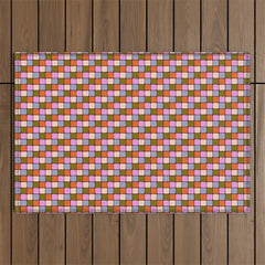 1970s Disco Dancefloor Checkerboard Pattern Outdoor Rug