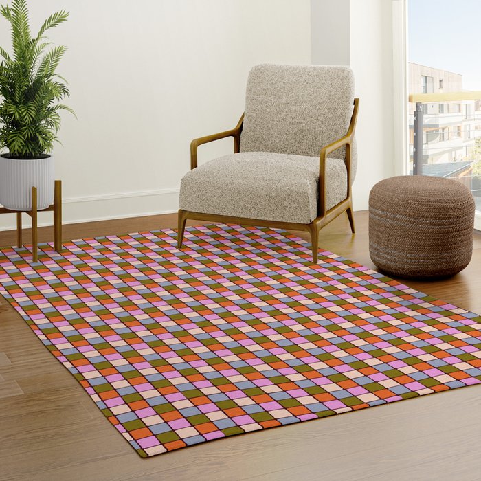 1970s Disco Dancefloor Checkerboard Pattern Rug