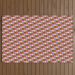 1970s Disco Dancefloor Checkerboard Pattern Outdoor Rug