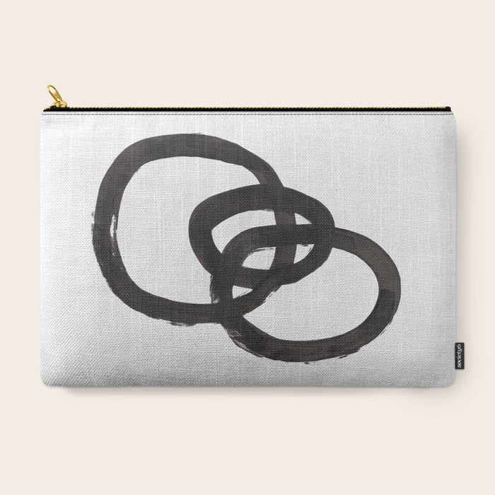 And I Op' Minimalist Ink Line Drawing Abstract Black Brush Strokes Modern Funky Maze by Ejaaz Haniff  Carry All Pouch