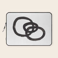 And I Op' Minimalist Ink Line Drawing Abstract Black Brush Strokes Modern Funky Maze by Ejaaz Haniff  Laptop Sleeve