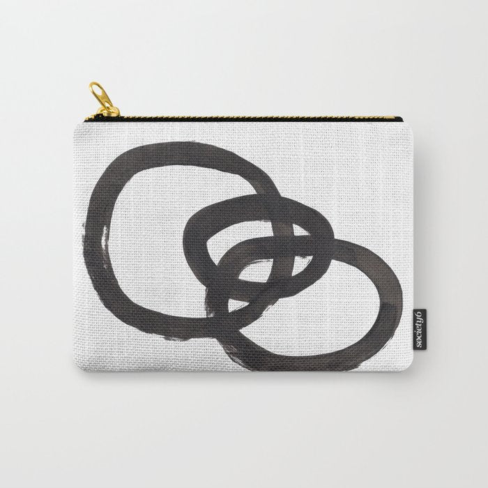 And I Op' Minimalist Ink Line Drawing Abstract Black Brush Strokes Modern Funky Maze by Ejaaz Haniff  Carry All Pouch