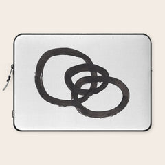And I Op' Minimalist Ink Line Drawing Abstract Black Brush Strokes Modern Funky Maze by Ejaaz Haniff  Laptop Sleeve