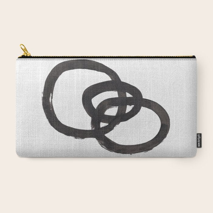 And I Op' Minimalist Ink Line Drawing Abstract Black Brush Strokes Modern Funky Maze by Ejaaz Haniff  Carry All Pouch