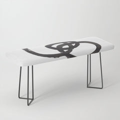 And I Op' Minimalist Ink Line Drawing Abstract Black Brush Strokes Modern Funky Maze by Ejaaz Haniff  Bench