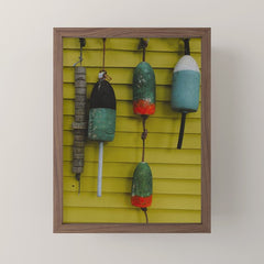 4 lobster buoys - nautical photograph ocean new england maine Mini Art Print