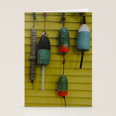 4 lobster buoys - nautical photograph ocean new england maine Stationery Card