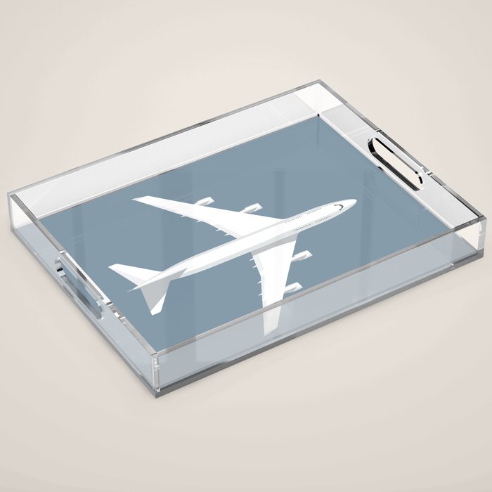 747-400 Jumbo Jet Airliner Aircraft - Slate Acrylic Tray