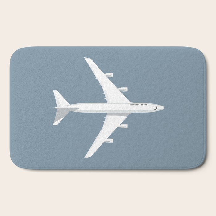 747-400 Jumbo Jet Airliner Aircraft - Slate Bath Mat