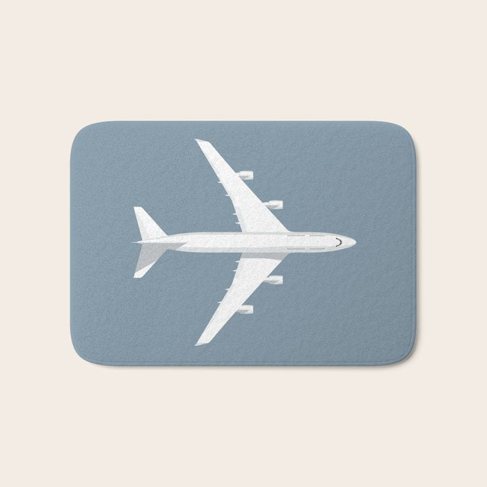 747-400 Jumbo Jet Airliner Aircraft - Slate Bath Mat