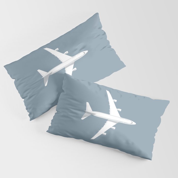 747-400 Jumbo Jet Airliner Aircraft - Slate Pillow Sham