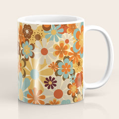 70's Retro Floral Patterned Prints Coffee Mug