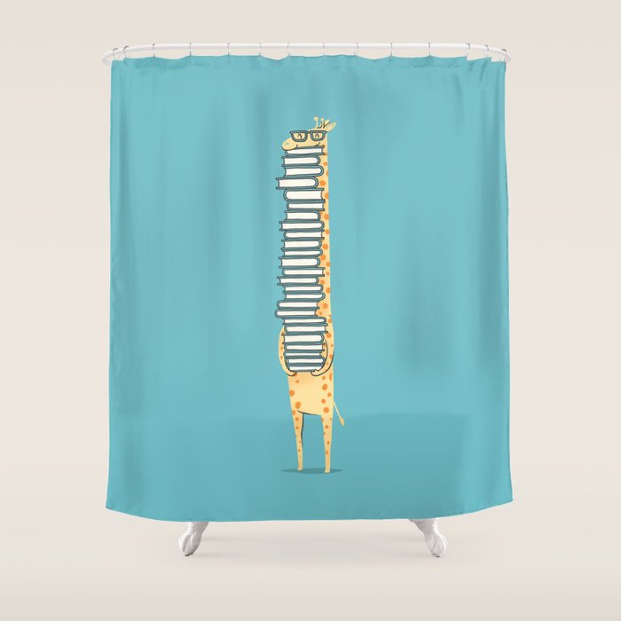 A Book Lover (blue) Shower Curtain