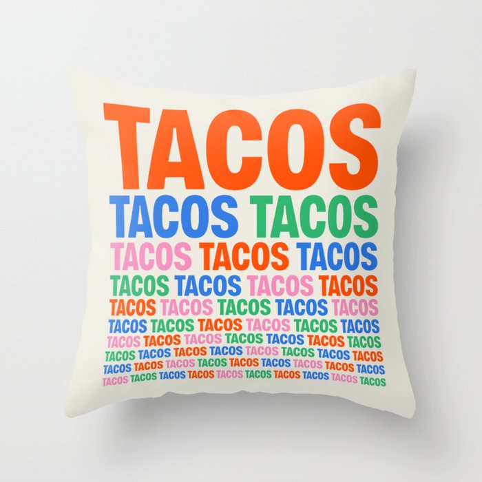 253 Tacos Throw Pillow