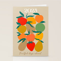 2025 RETRO FRUIT MARKET CALENDAR Stationery Card