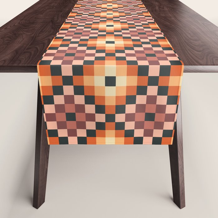 70s color squares pattern  Table Runner