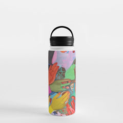 A Hand Is All We Need, Abstract Human Face Community, Humanity People Colorful Concept Positivity Water Bottle