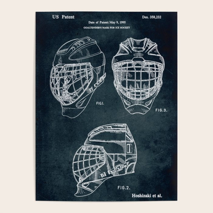 1995 - Goaldtender's mask for ice hockey Poster