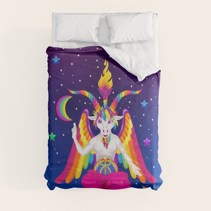 1997 Neon Rainbow Baphomet Comforter