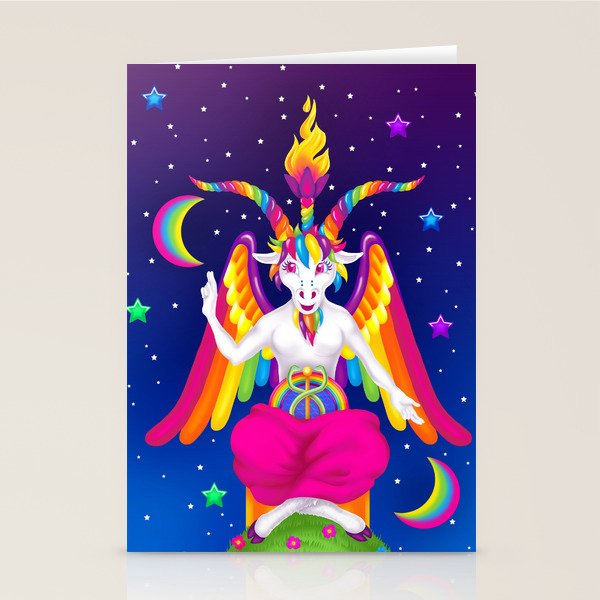 1997 Neon Rainbow Baphomet Stationery Card
