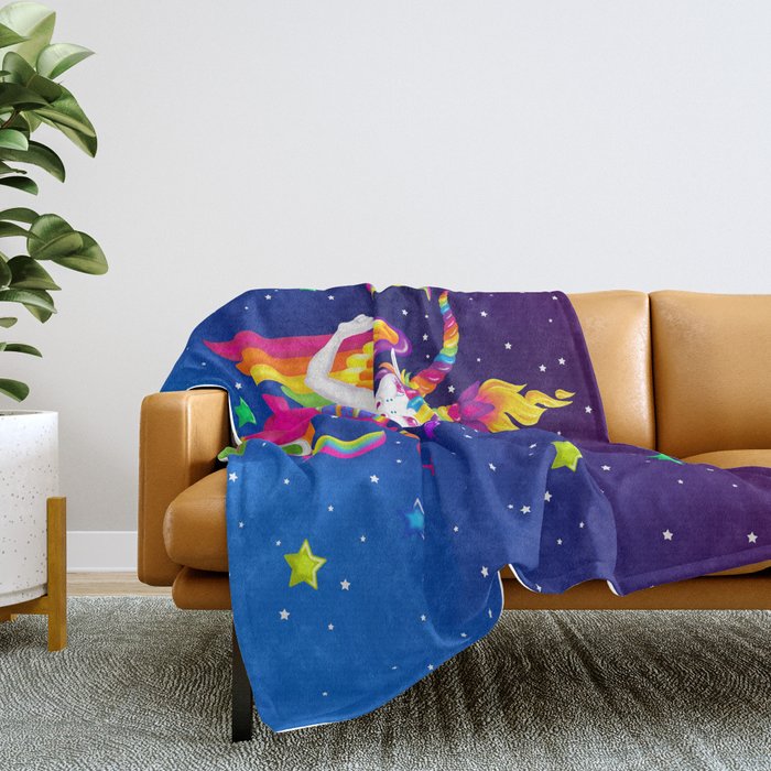 1997 Neon Rainbow Baphomet Throw Blanket