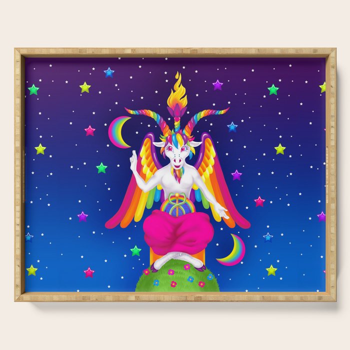 1997 Neon Rainbow Baphomet Serving Tray