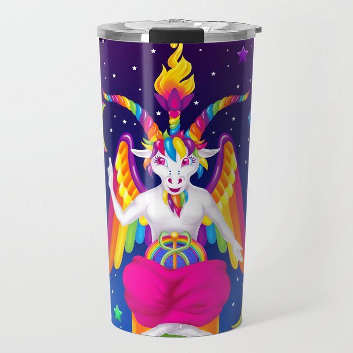 1997 Neon Rainbow Baphomet Travel Mug