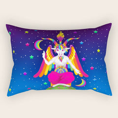 1997 Neon Rainbow Baphomet Rectangular Pillow