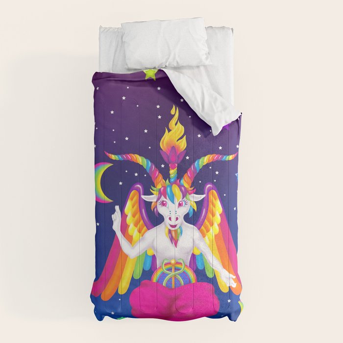 1997 Neon Rainbow Baphomet Comforter