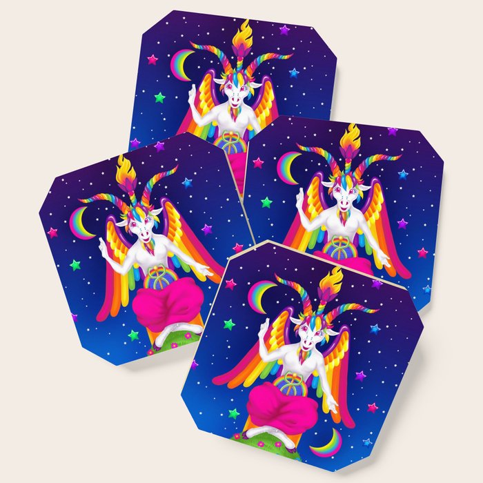 1997 Neon Rainbow Baphomet Coaster