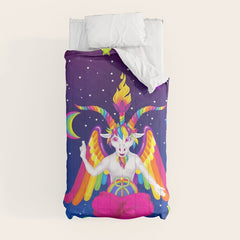 1997 Neon Rainbow Baphomet Comforter