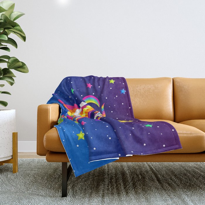 1997 Neon Rainbow Baphomet Throw Blanket