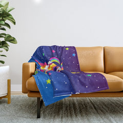 1997 Neon Rainbow Baphomet Throw Blanket