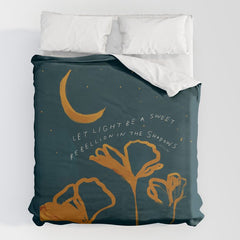 "Let Light Be A Sweet Rebellion In The Shadows" Duvet Cover
