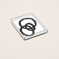 And I Op' Minimalist Ink Line Drawing Abstract Black Brush Strokes Modern Funky Maze by Ejaaz Haniff  Acrylic Tray
