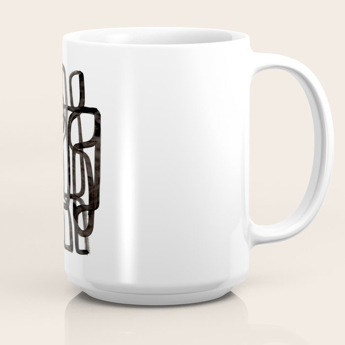 Writing On The Wall' Mid Century Modern Fun Abstract Shapes  Coffee Mug