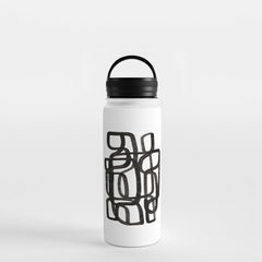 Writing On The Wall' Mid Century Modern Fun Abstract Shapes  Water Bottle