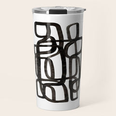 Writing On The Wall' Mid Century Modern Fun Abstract Shapes  Travel Mug