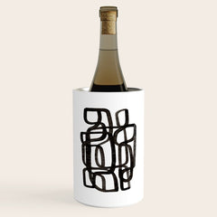 Writing On The Wall' Mid Century Modern Fun Abstract Shapes  Wine Chiller