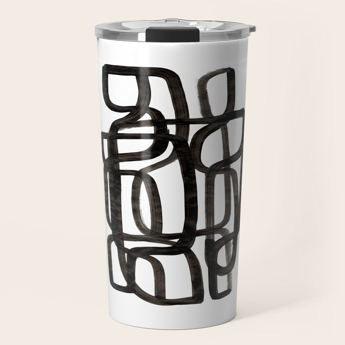 Writing On The Wall' Mid Century Modern Fun Abstract Shapes  Travel Mug
