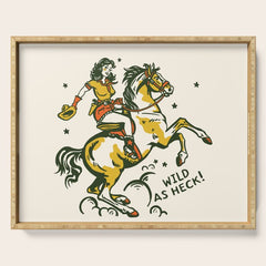 "Wild As Heck" A Cowgirl & Her Horse Serving Tray