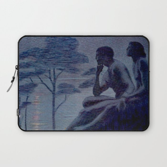 "Give me nights perfectly quiet...and I looking up at the stars" Leaves of Grass by Margaret Cook Laptop Sleeve