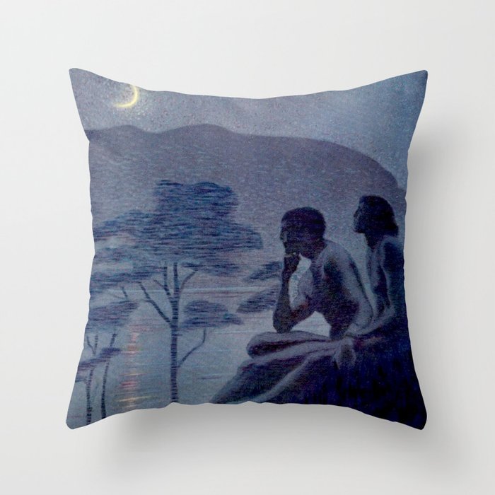 "Give me nights perfectly quiet...and I looking up at the stars" Leaves of Grass by Margaret Cook Throw Pillow