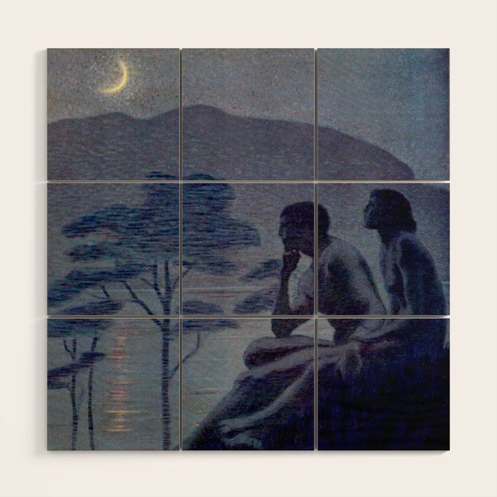 "Give me nights perfectly quiet...and I looking up at the stars" Leaves of Grass by Margaret Cook Wood Wall Art