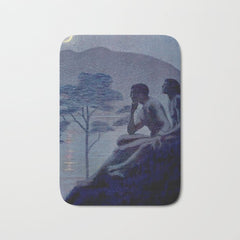 "Give me nights perfectly quiet...and I looking up at the stars" Leaves of Grass by Margaret Cook Bath Mat