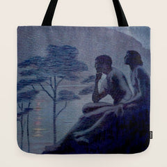 "Give me nights perfectly quiet...and I looking up at the stars" Leaves of Grass by Margaret Cook Tote Bag