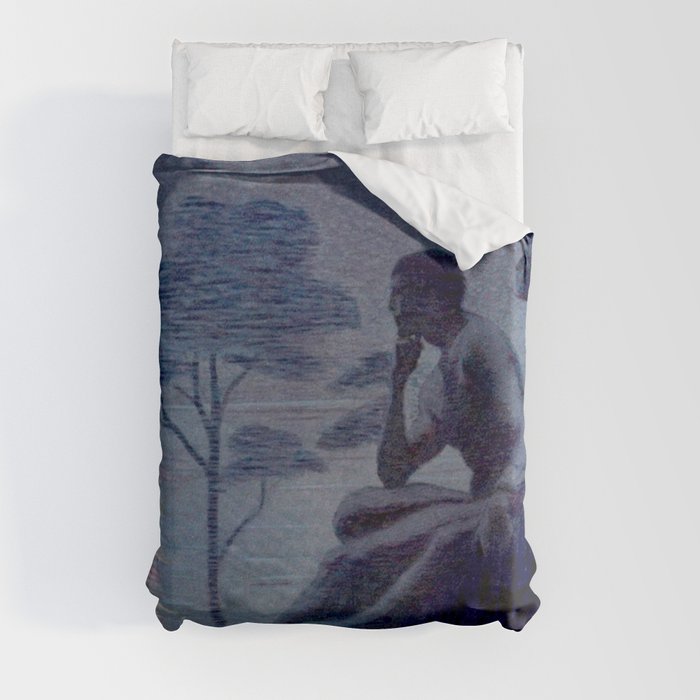 "Give me nights perfectly quiet...and I looking up at the stars" Leaves of Grass by Margaret Cook Duvet Cover